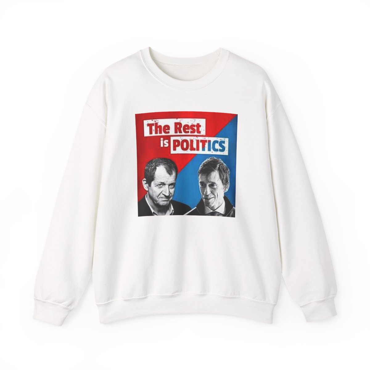 The Rest is Politics Sweatshirt | Political Podcast Artwork, Red Blue Retro Design | The Rest is Politics Podcast - alternate angle 3, merchandise