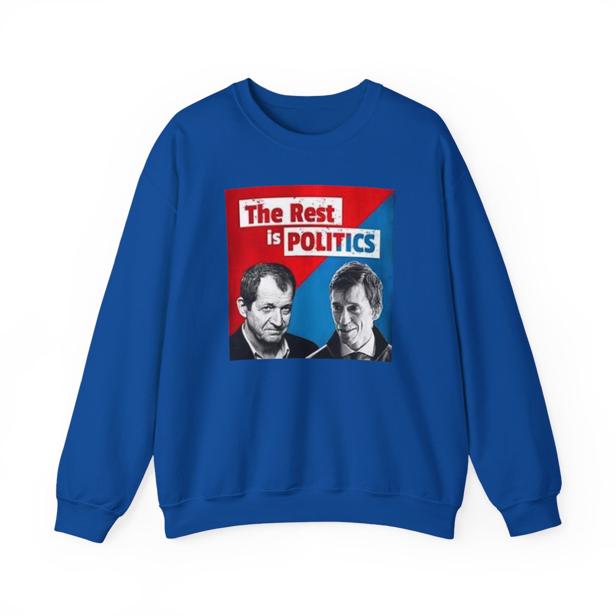 The Rest is Politics Sweatshirt | Political Podcast Artwork, Red Blue Retro Design | The Rest is Politics Podcast - alternate angle 2, merchandise