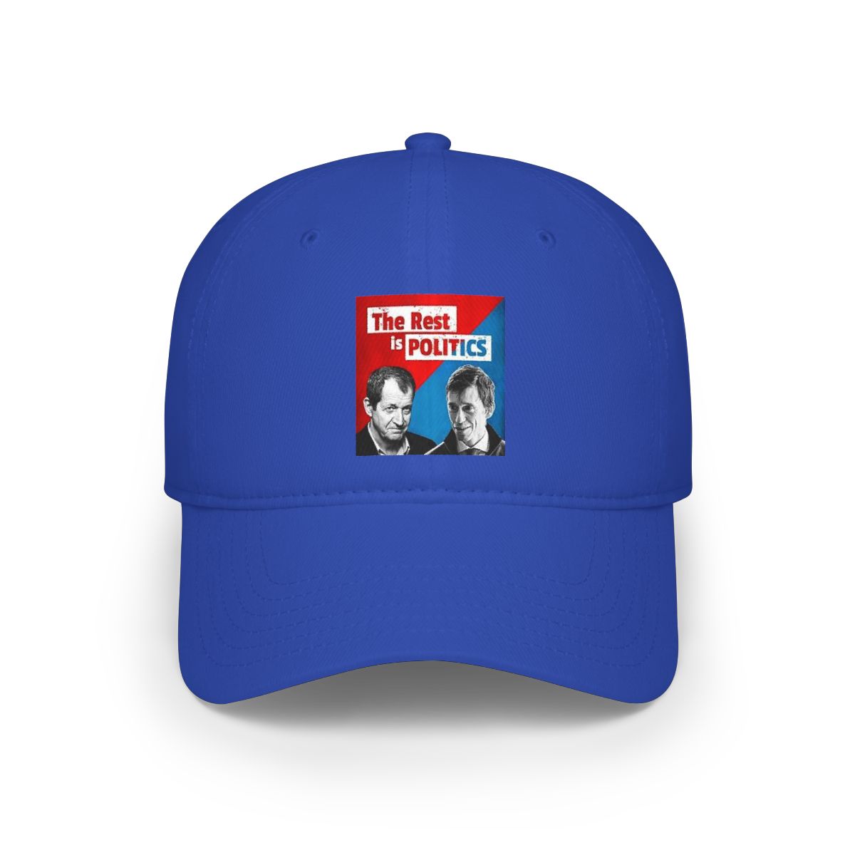 The Rest Is Politics Cap | Podcast Logo Baseball Cap, Red | The Rest is Politics Podcast - alternate angle 3, merchandise