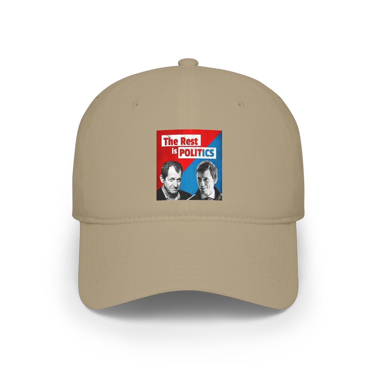 The Rest Is Politics Cap | Podcast Logo Baseball Cap, Red | The Rest is Politics Podcast - alternate angle 2, merchandise