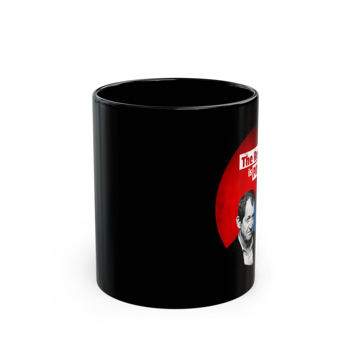 The Rest Is Politics Mug | Black Ceramic Coffee Cup | The Rest is Politics Podcast - alternate angle 1, merchandise