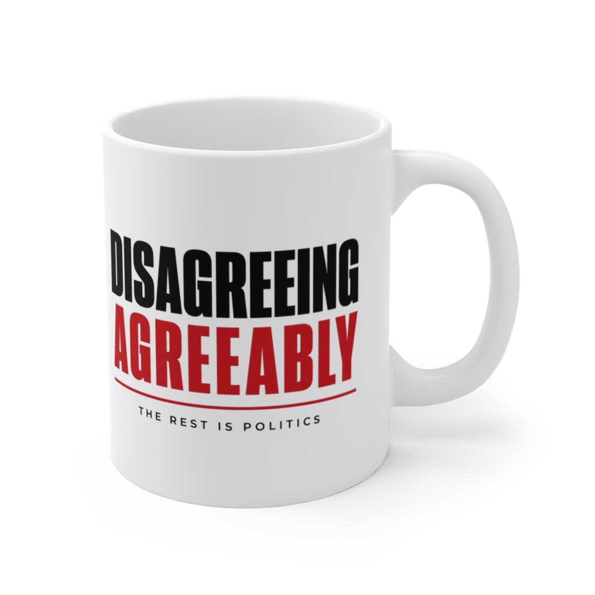 The Rest Is Politics "Disagreeing Agreeably" White Mug
