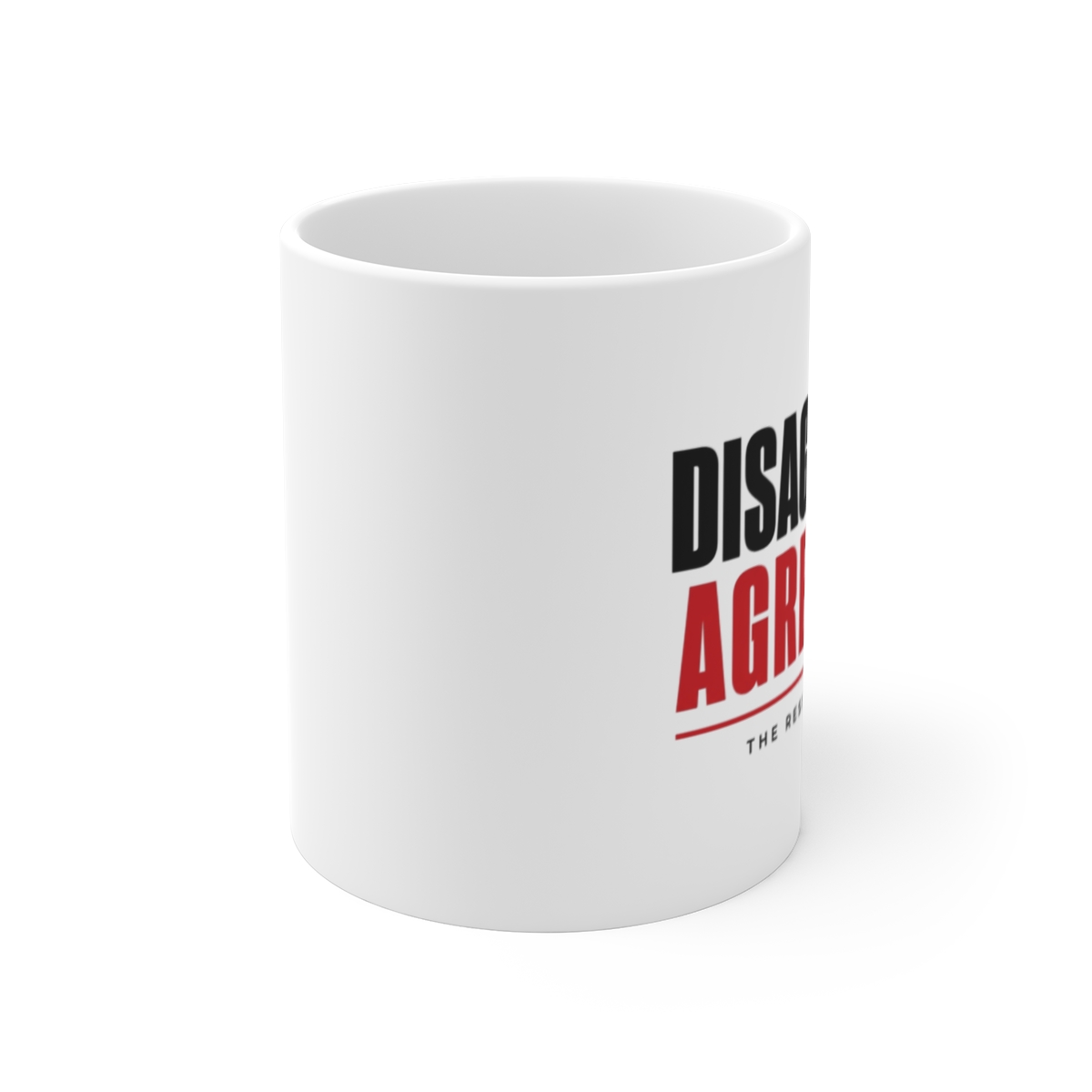 The Rest Is Politics "Disagreeing Agreeably" White Mug - alternate angle 1, merchandise