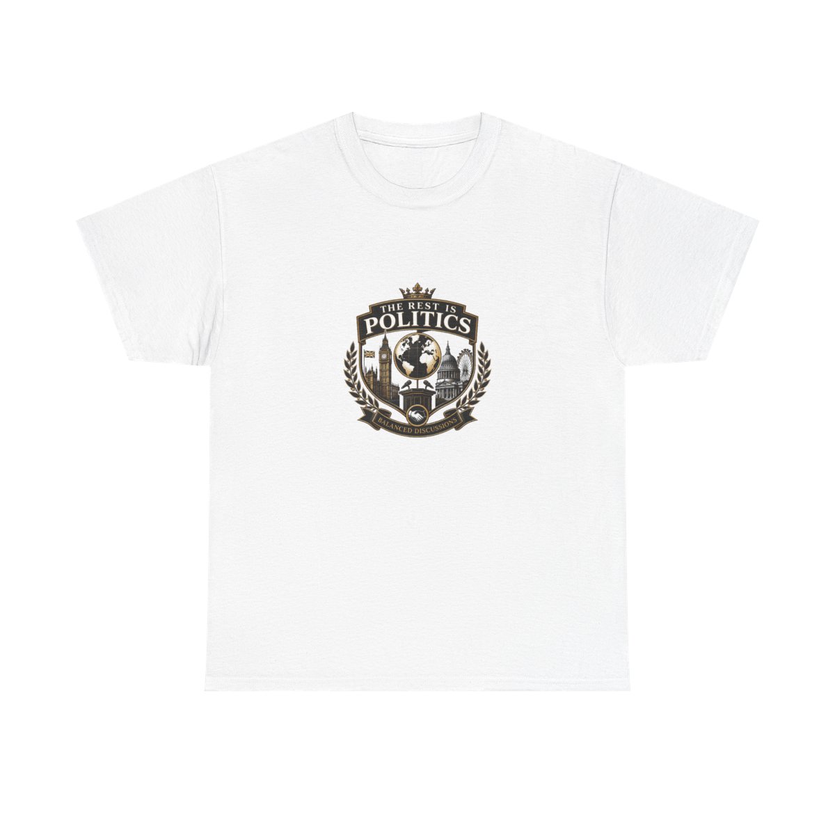 The Rest Is Politics "BALANCED DISCUSSIONS" Unisex Tee - alternate angle 3, merchandise