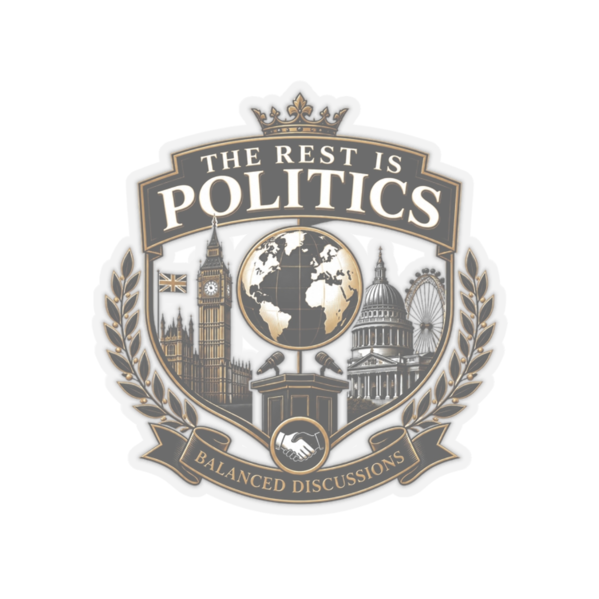 The Rest Is Politics "BALANCED DISCUSSIONS" Sticker