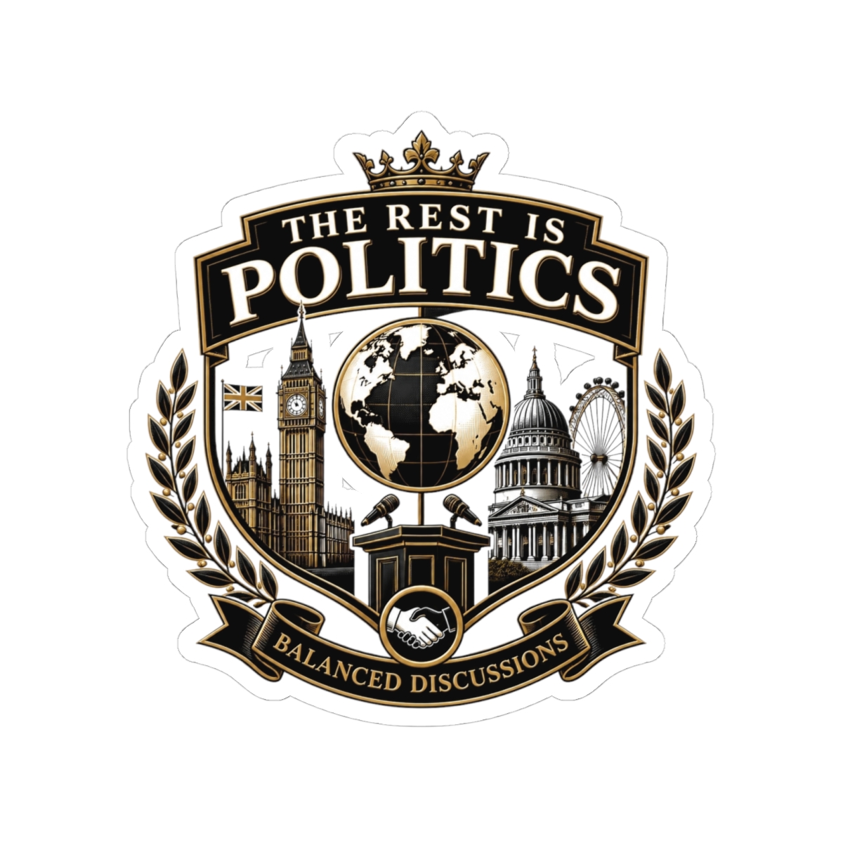 The Rest Is Politics "BALANCED DISCUSSIONS" Sticker